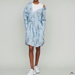 Maje trompe l’œil bleu dress